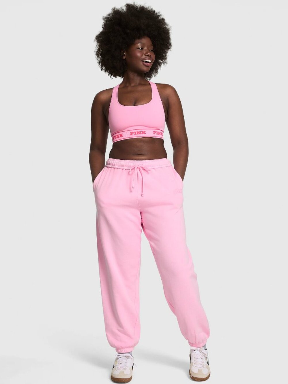 PINK Victoria's.secret Peach Ivy Fleece Jogger Sweatpants XL NWT